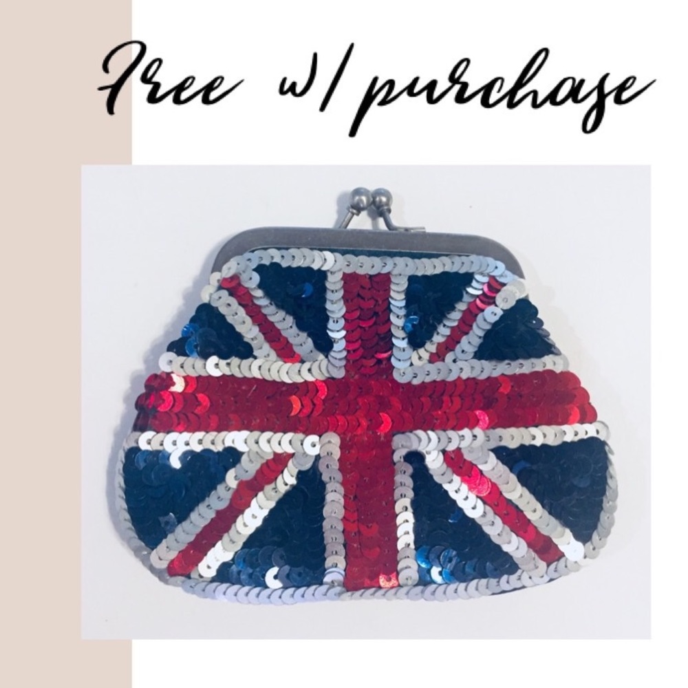 FREE W/Purchase Union Jack Sequin Coin Purse
